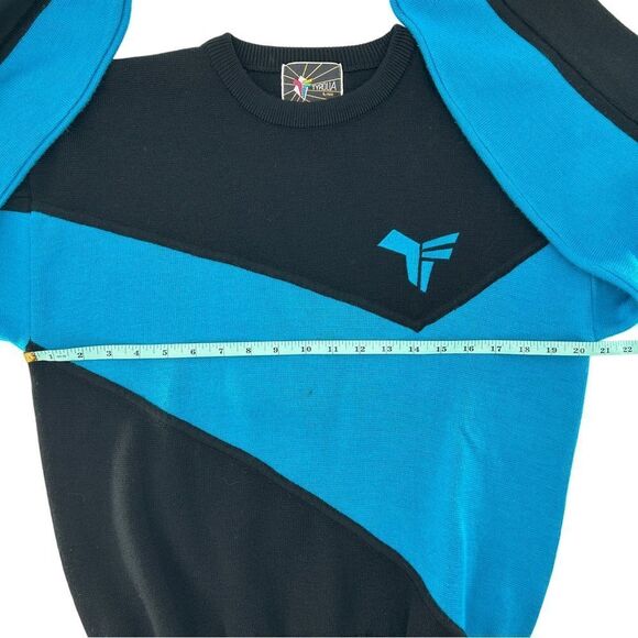 Tyrolia By Head Vintage Crewneck Long Sleeve Sweater Black Blue Medium - Picture 6 of 9